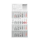 rido/idé 4-Monatskalender 2027 | grau, 300×630 mm